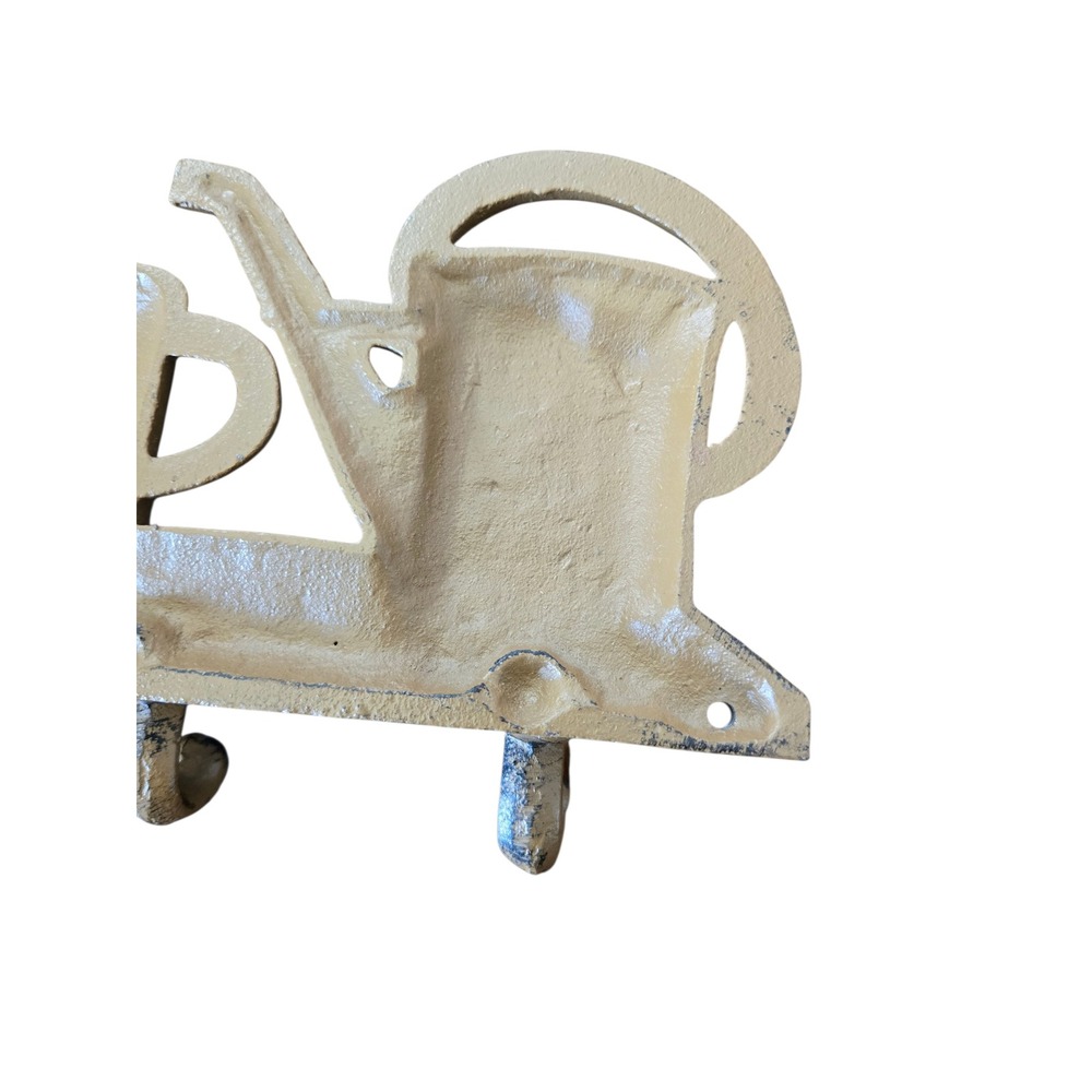 Vintage Style Cast Iron Watering Can Wall Hook Rack Farmhouse Garden Decor - Picture 8 of 8